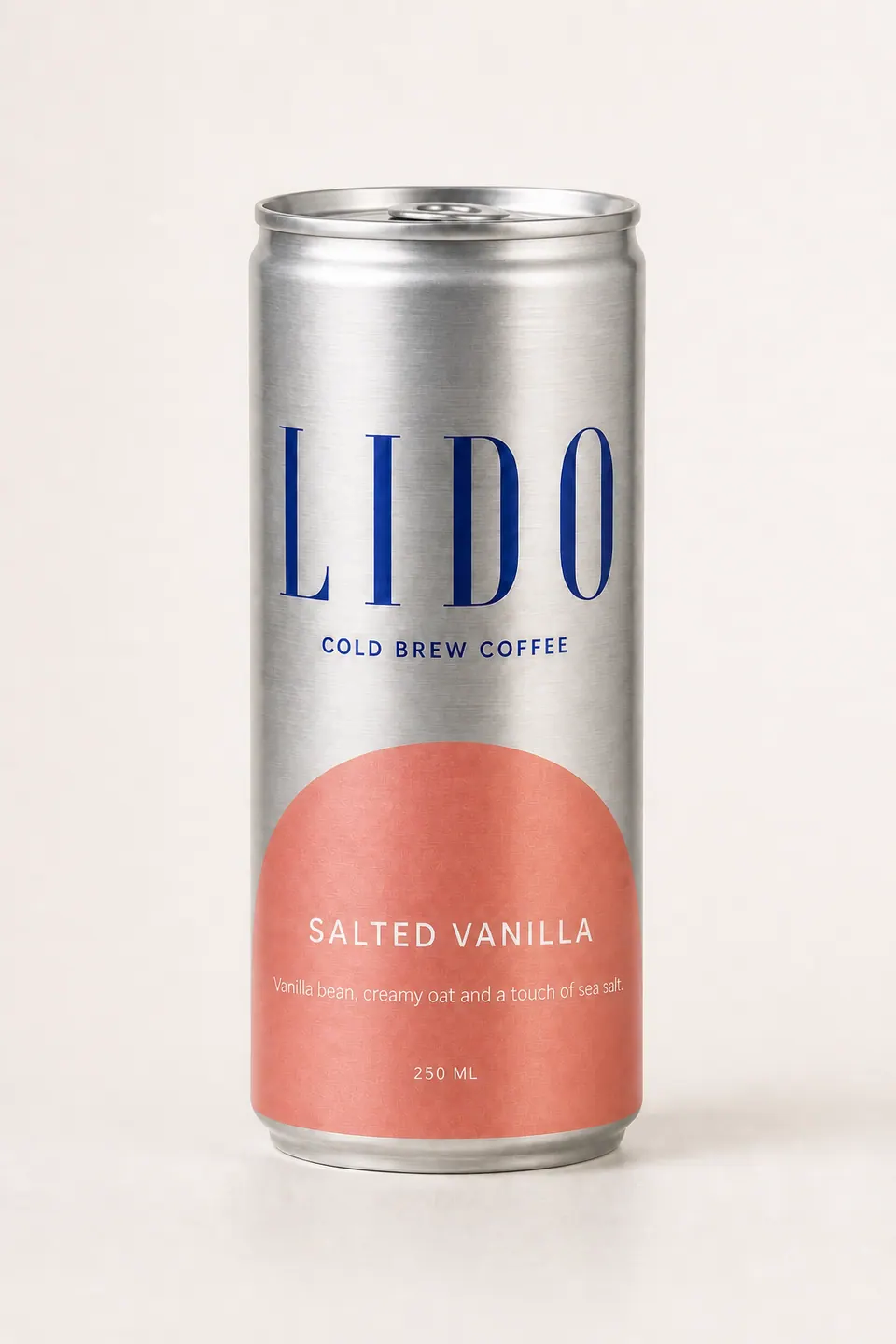 A single LIDO Salted Vanilla can photographed on a pale studio background.